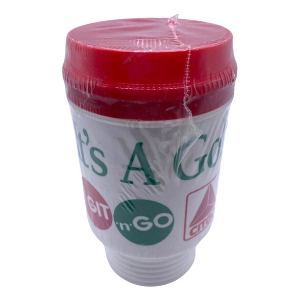 Its a Go Citgo To Go Cup Mug Travel Aladdin NEW Sealed Handled Vintage Rare - Picture 2 of 10
